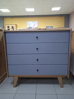 Комод "ВИНТАЖ 04" (38004), массив сосны, краситель - СЕРЫЙ 7042/ БРАУН - Триус